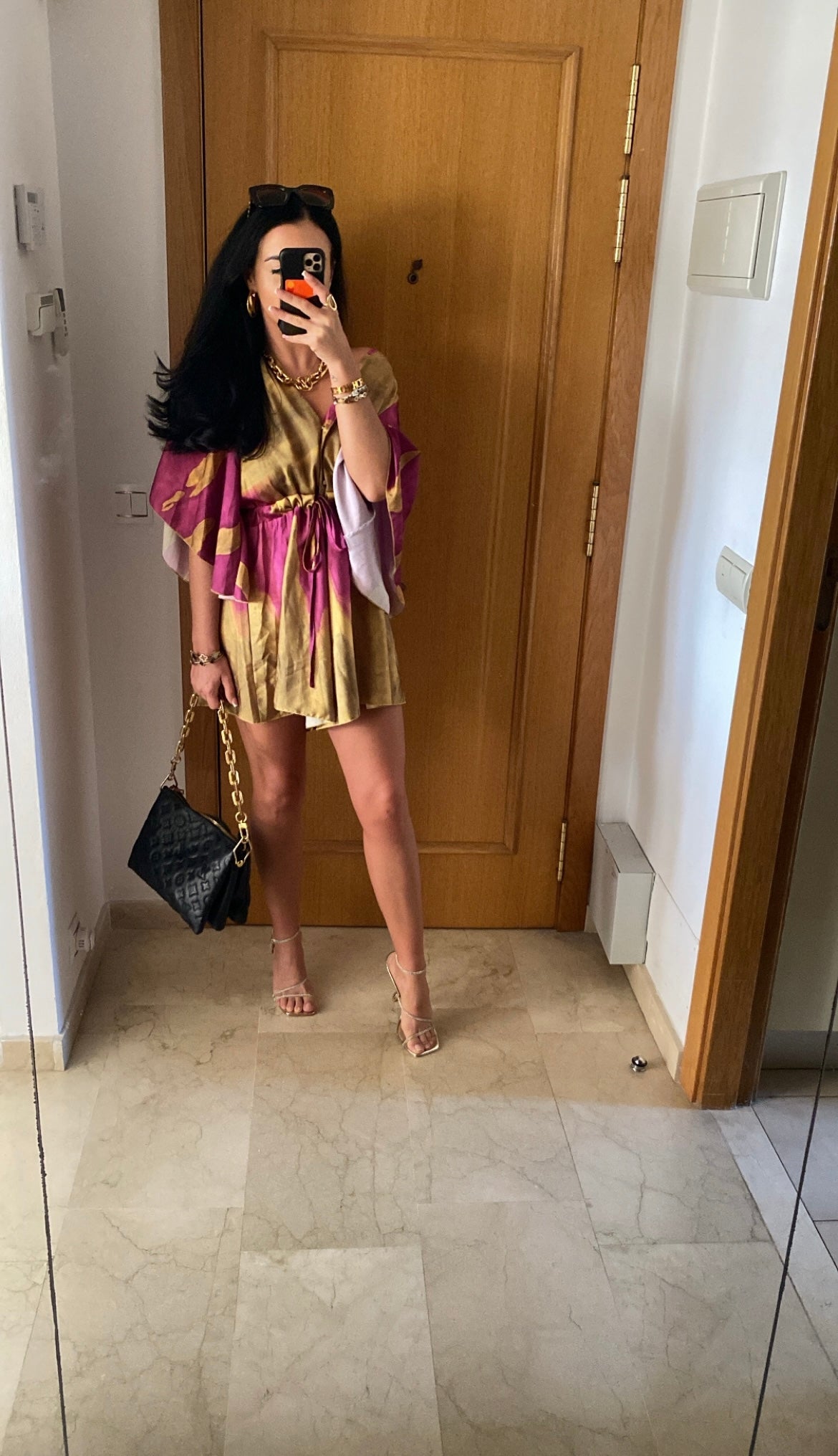 Pink & Gold Satin Playsuit