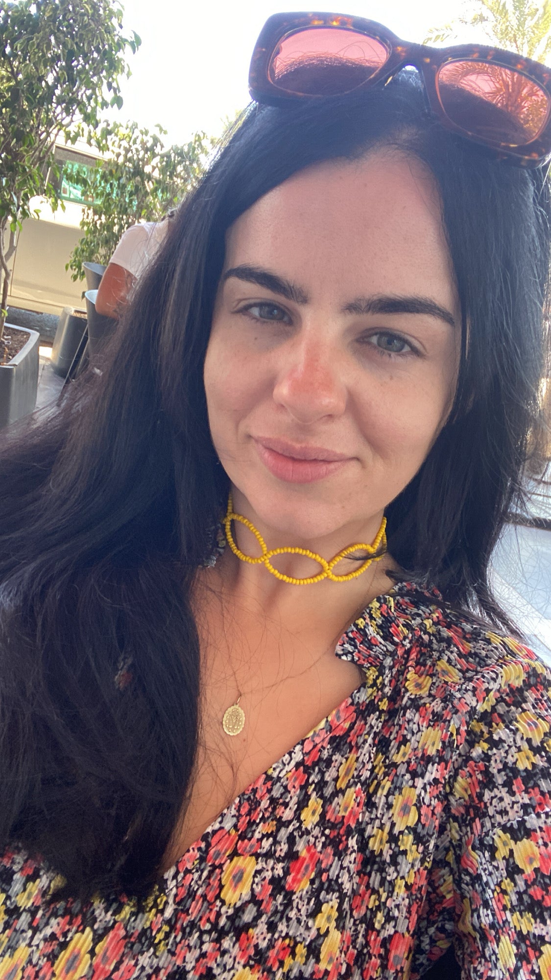 Yellow Beaded Choker