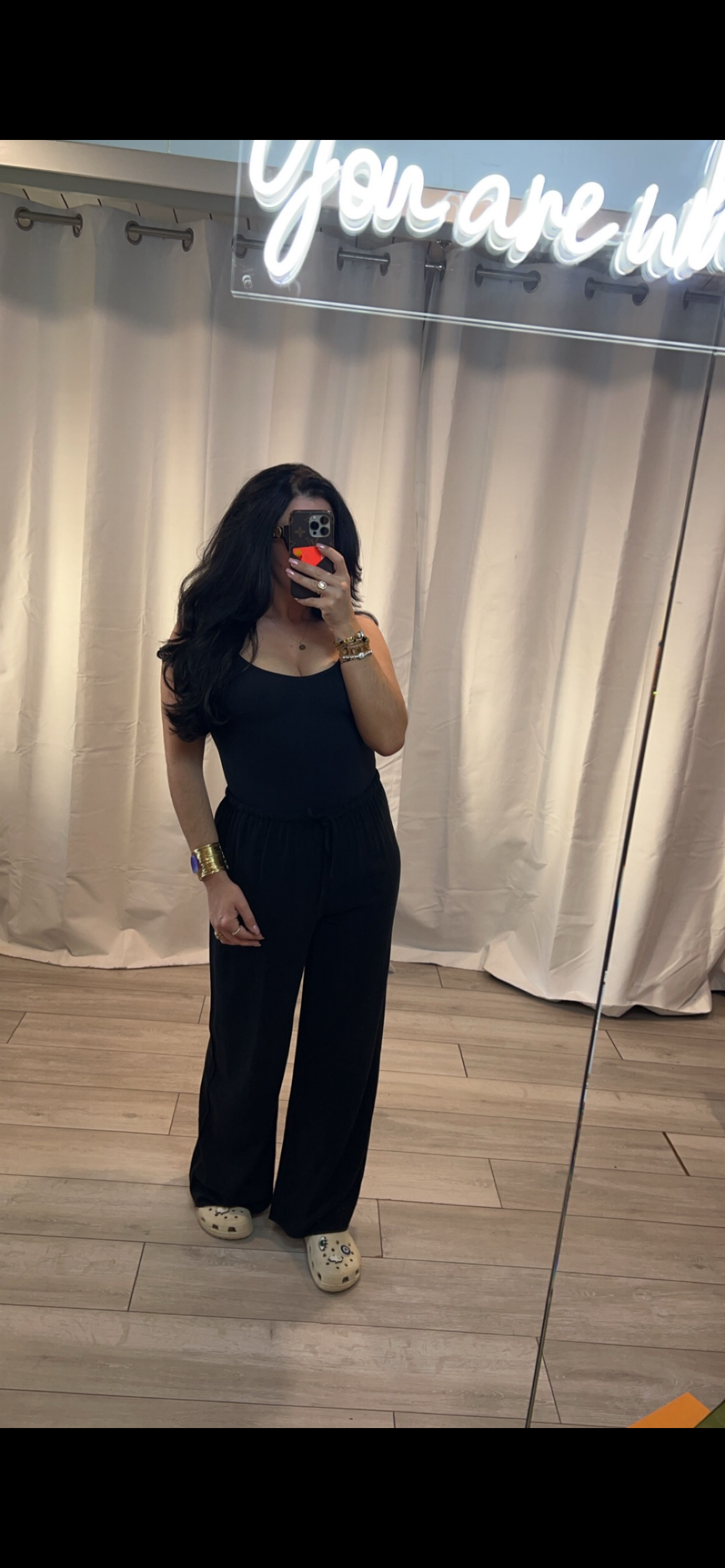 Black Linen Wide Leg Trousers