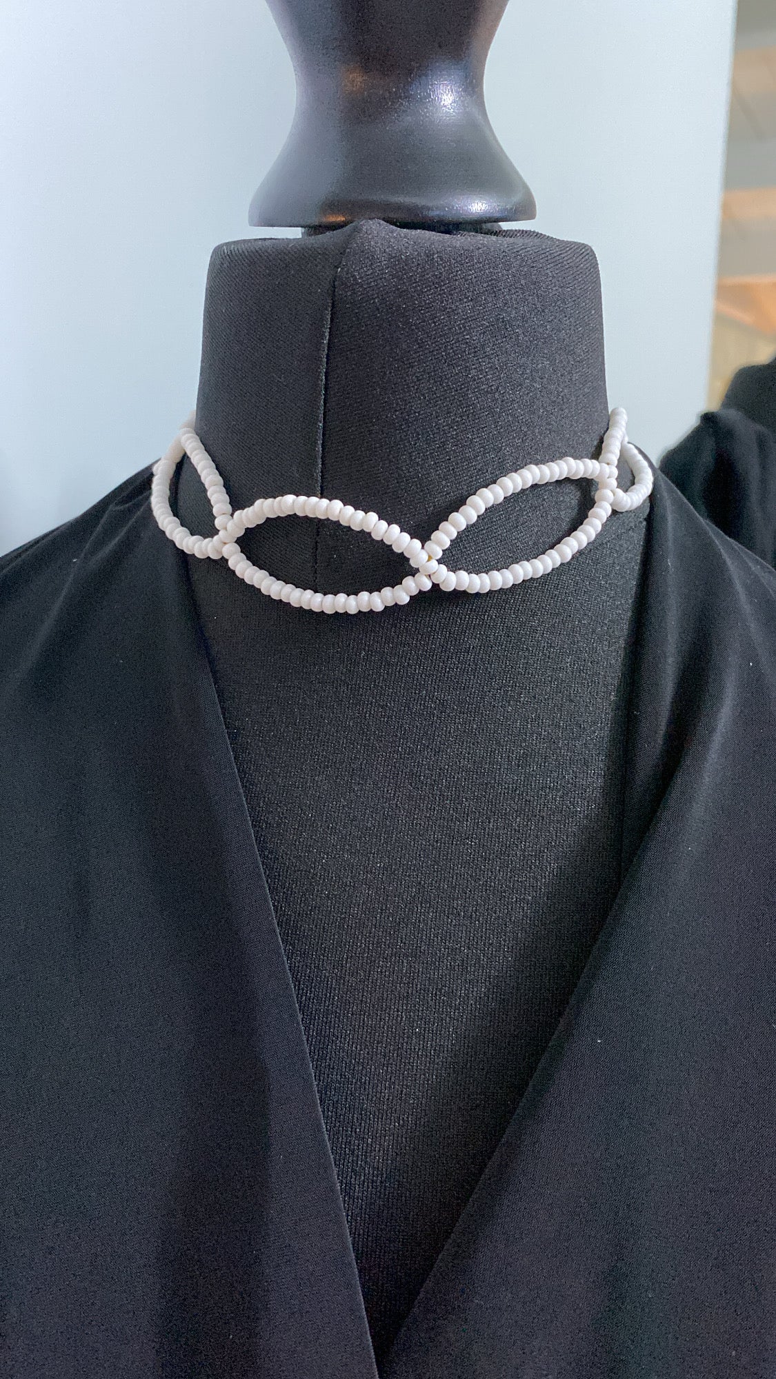 White Beaded Choker