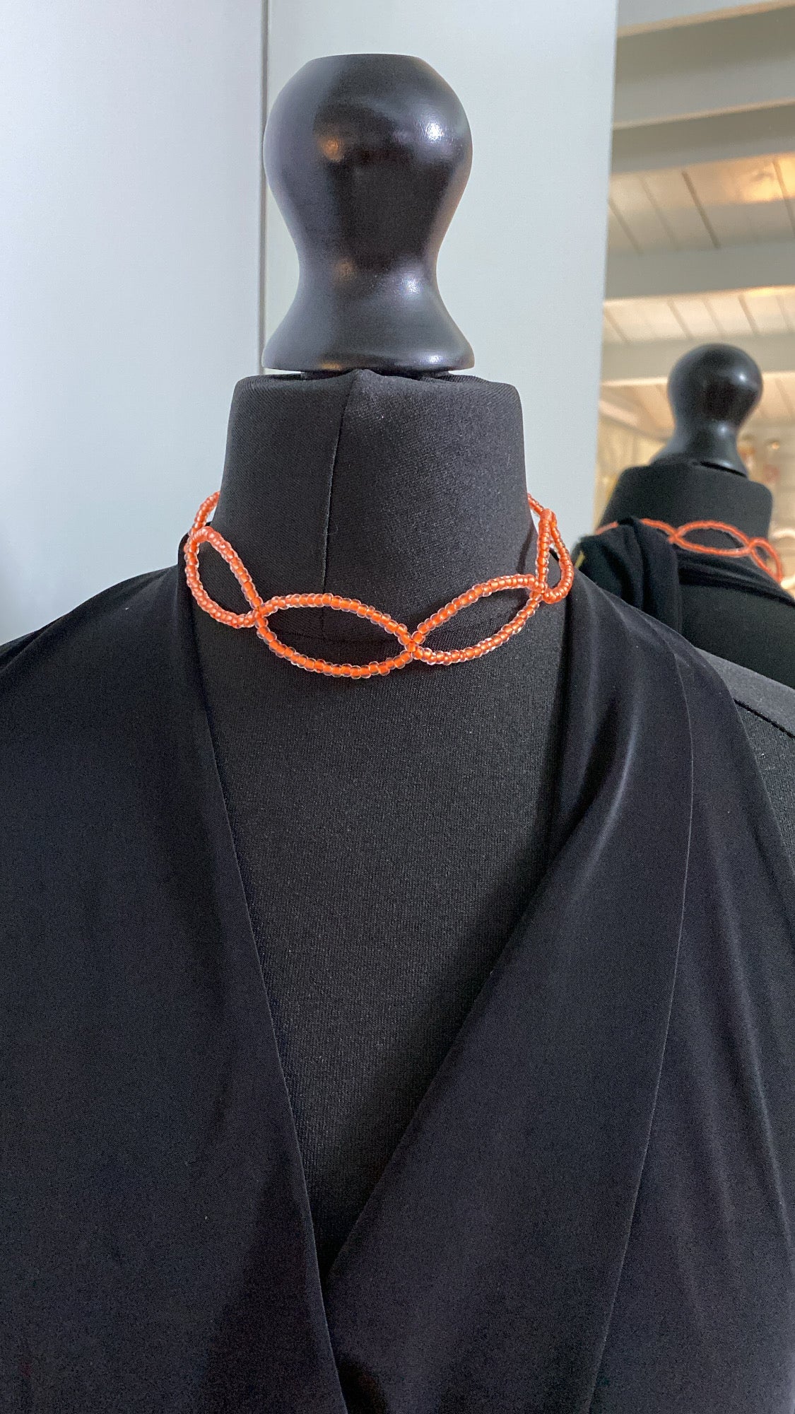 Orange Beaded Choker