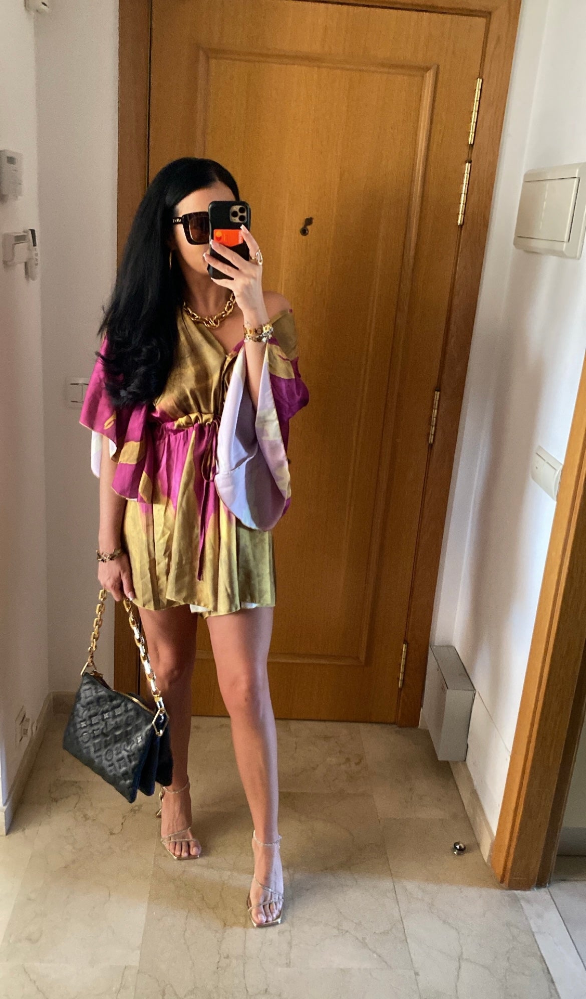 Pink & Gold Satin Playsuit