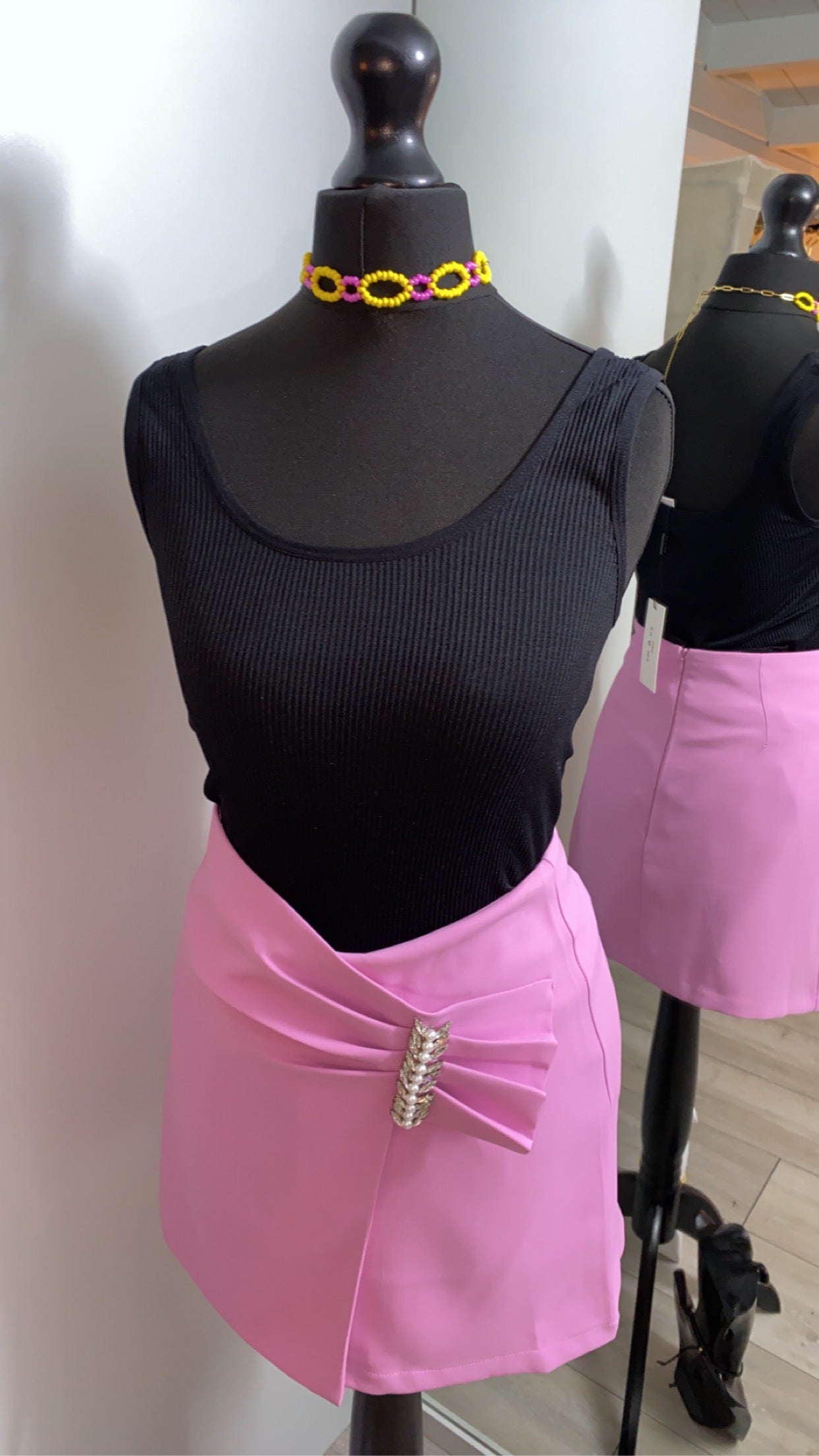 Diamante Detail Skirt, Pink