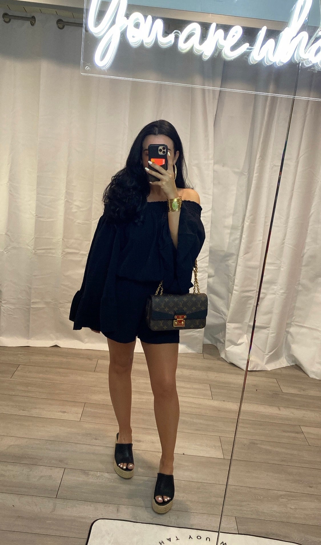 Black Bardot Playsuit