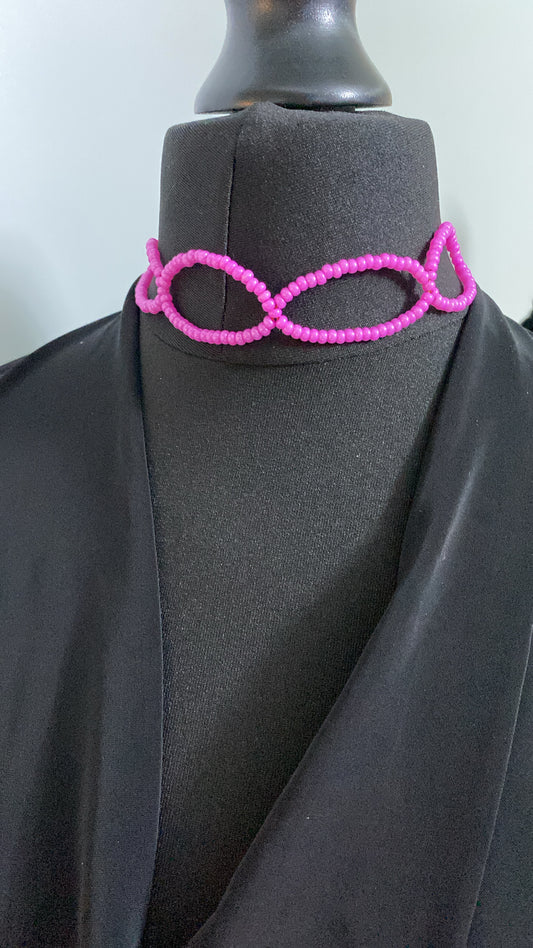 Pink Beaded Choker