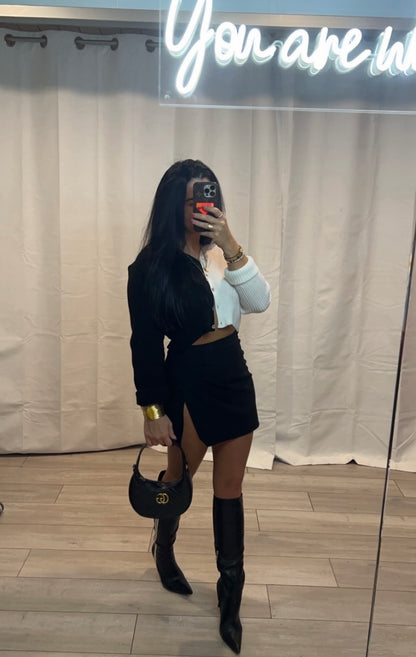Monochrome Cropped Cardi