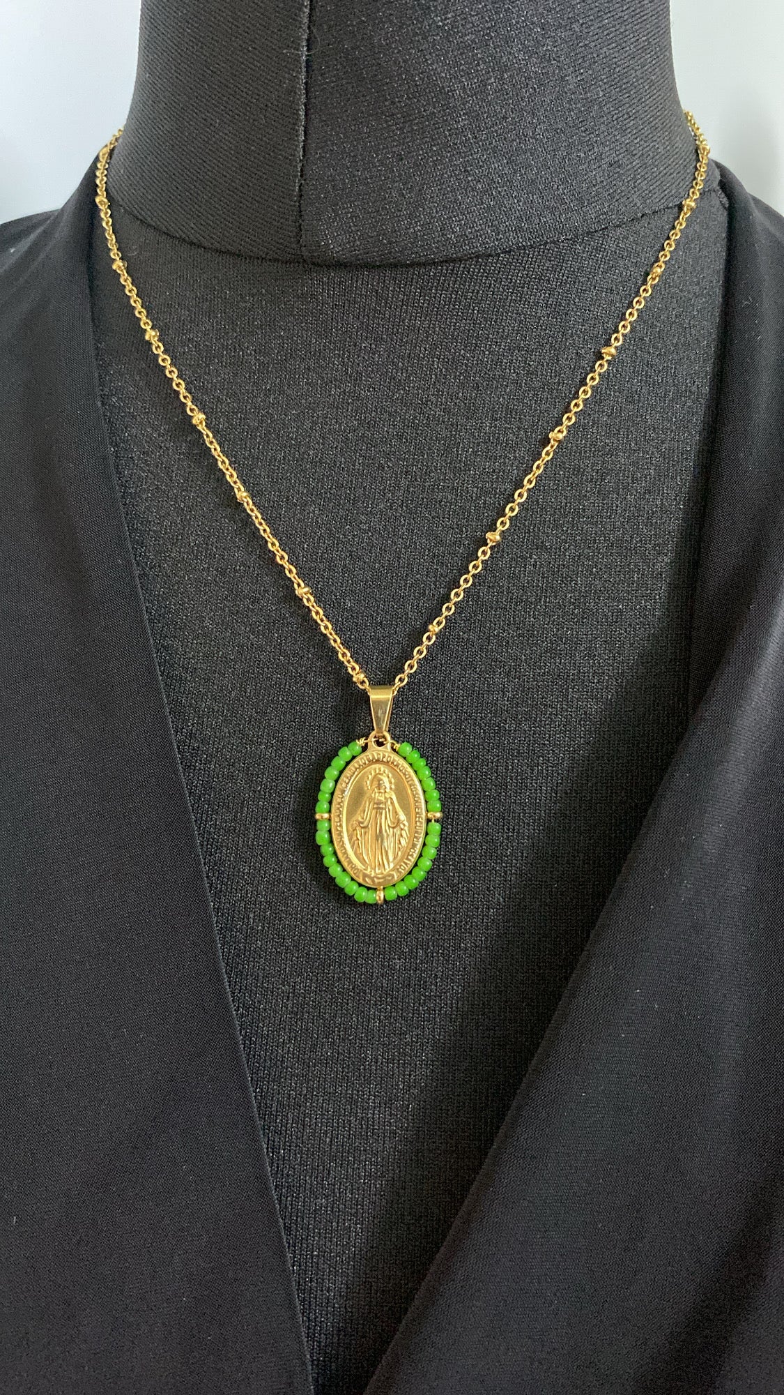 Gold Miraculous Medal, Green