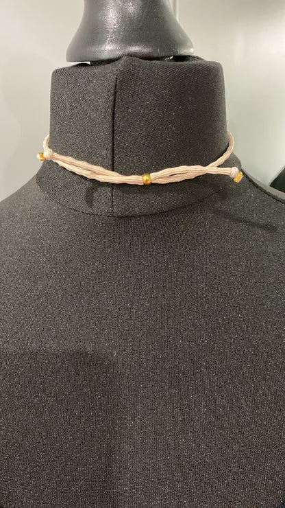 Gold & Beige Leaf Adjustable Choker