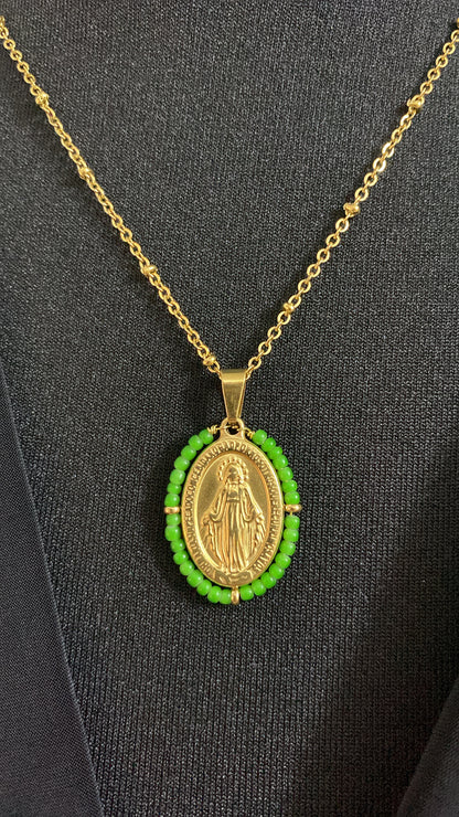 Gold Miraculous Medal, Green