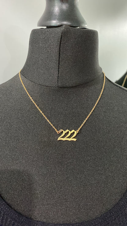 Gold Angel Numbers Necklace