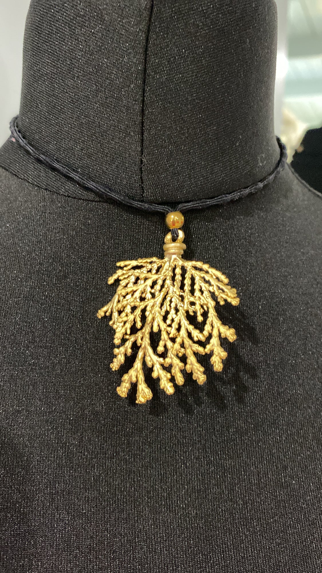 Gold & Black Leaf Adjustable Choker