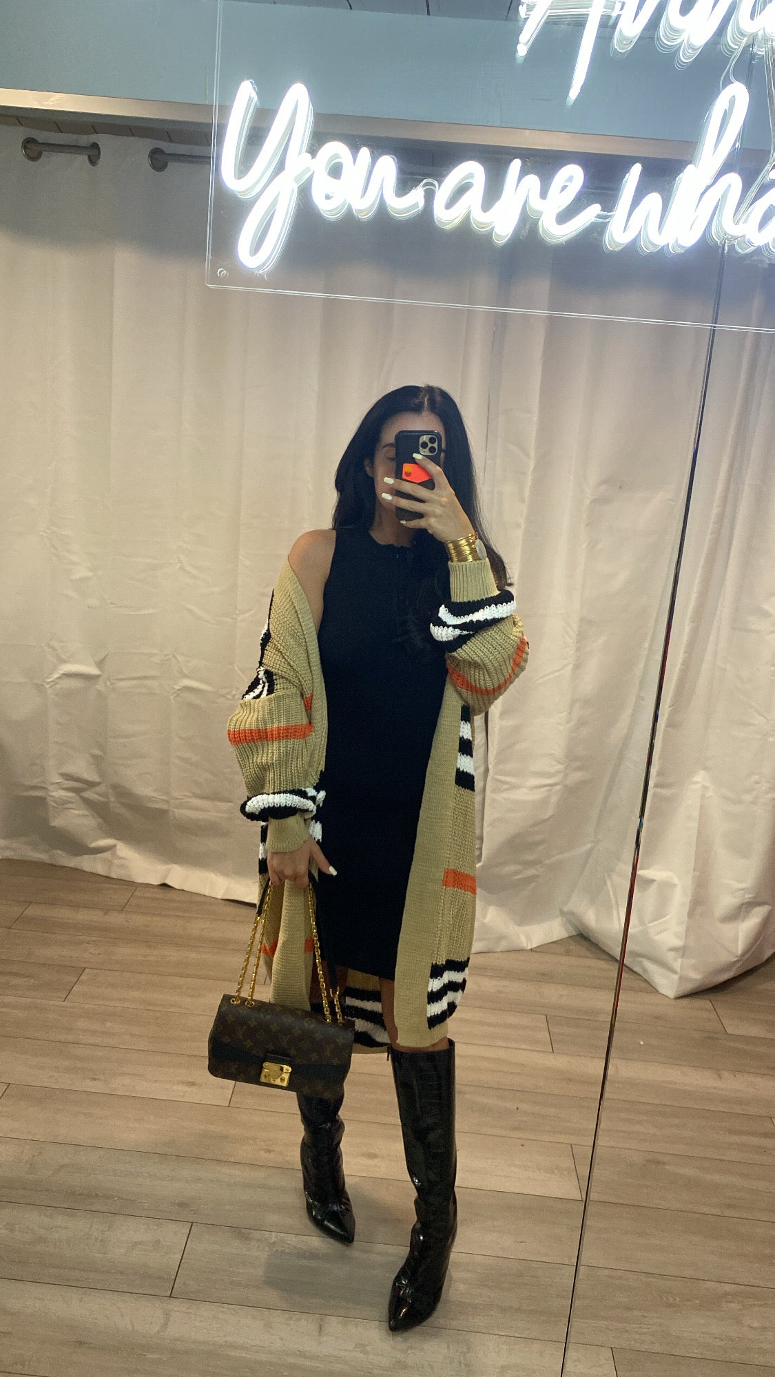 Longline Striped Cardigan