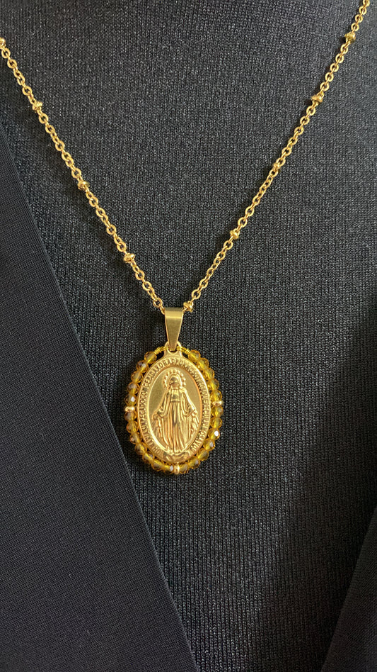 Gold Miraculous Medal, Amber