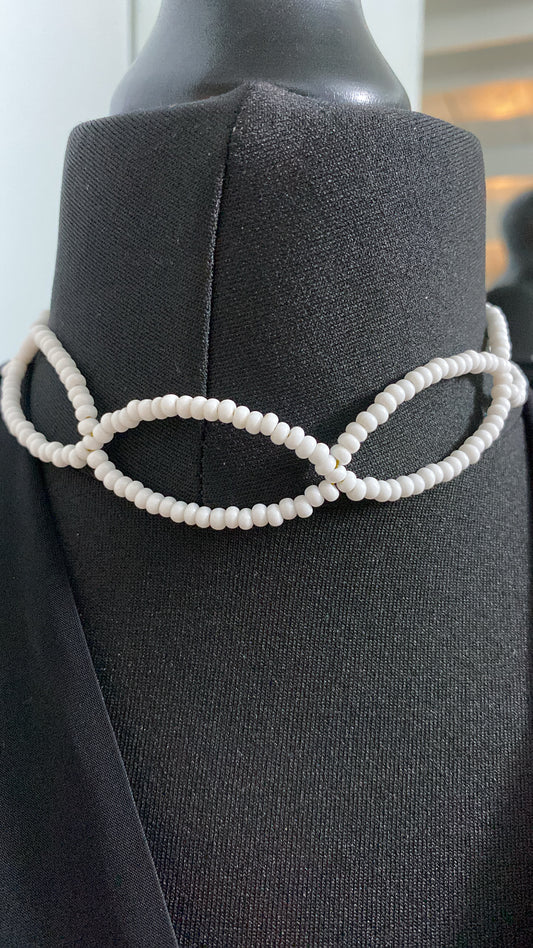 White Beaded Choker