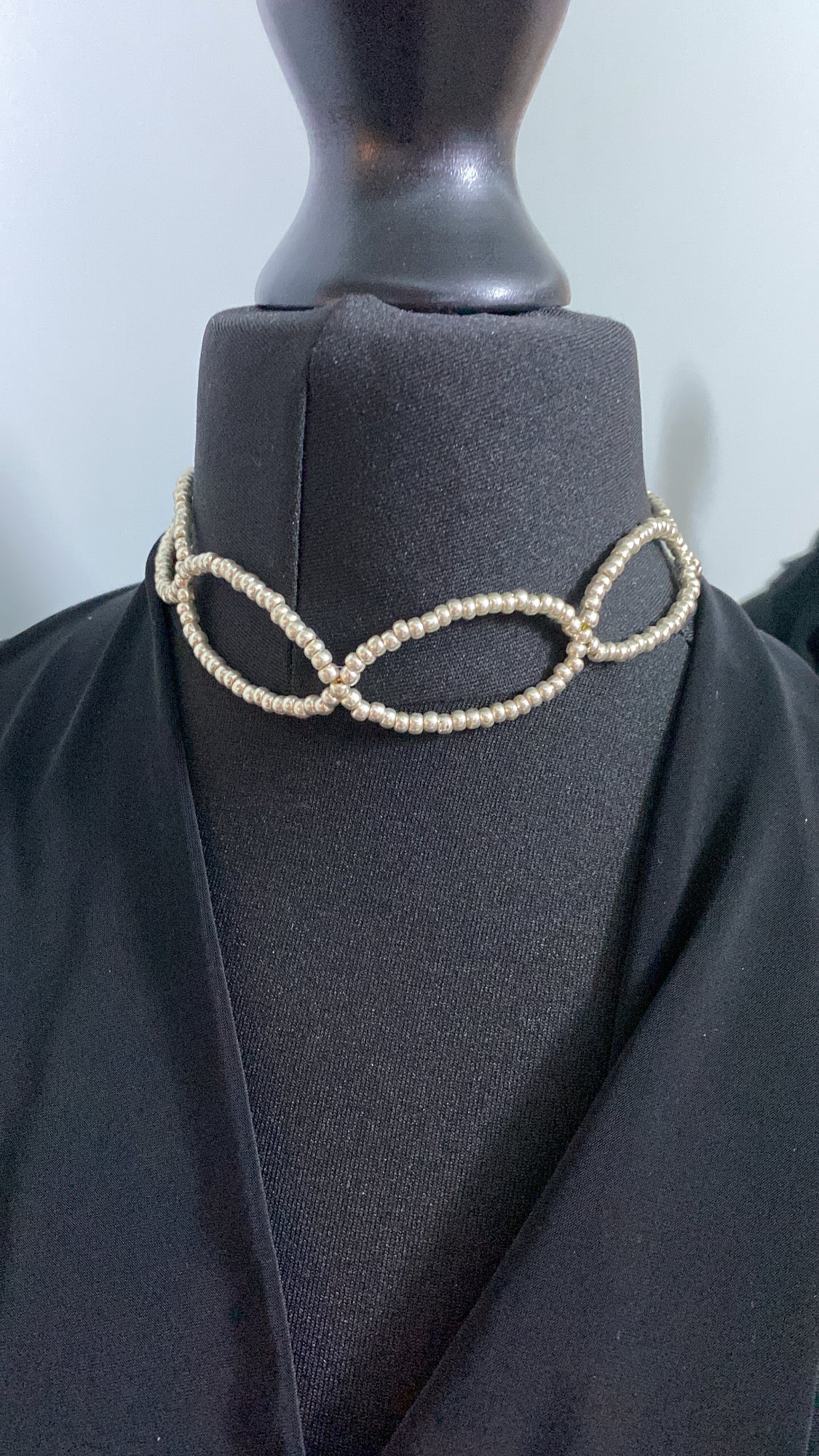 Silver / Light Gold Beaded Choker