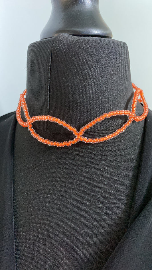 Orange Beaded Choker