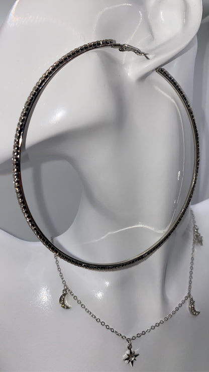 Extra Large Diamante Hoops