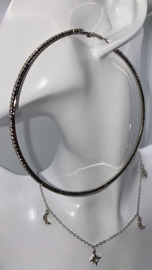 Extra Large Diamante Hoops