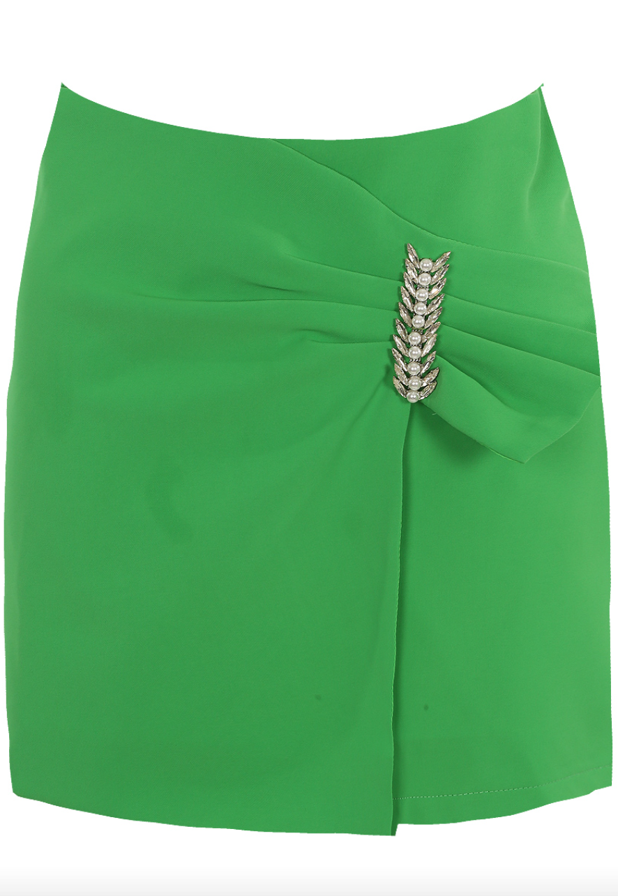 Diamante Detail Skirt, Green