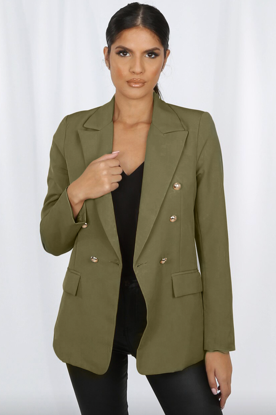 Double Breasted Military Blazer