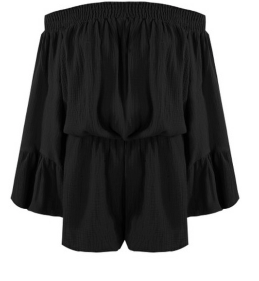 Black Bardot Playsuit