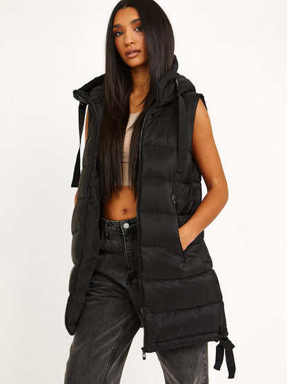 D-Ring Tape Padded Hooded Gilet