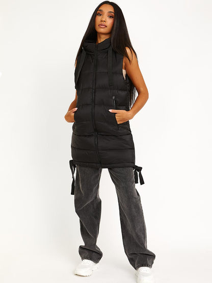 D-Ring Tape Padded Hooded Gilet